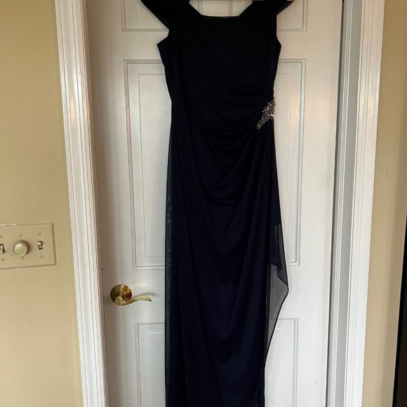 ALEX EVENINGS DRESS, SIZE 6, NAVY - Picture 9 of 13